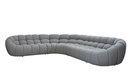 Yolonda - Modern Light Grey Curved Sectional Sofa - sold by Home Elegance USA
