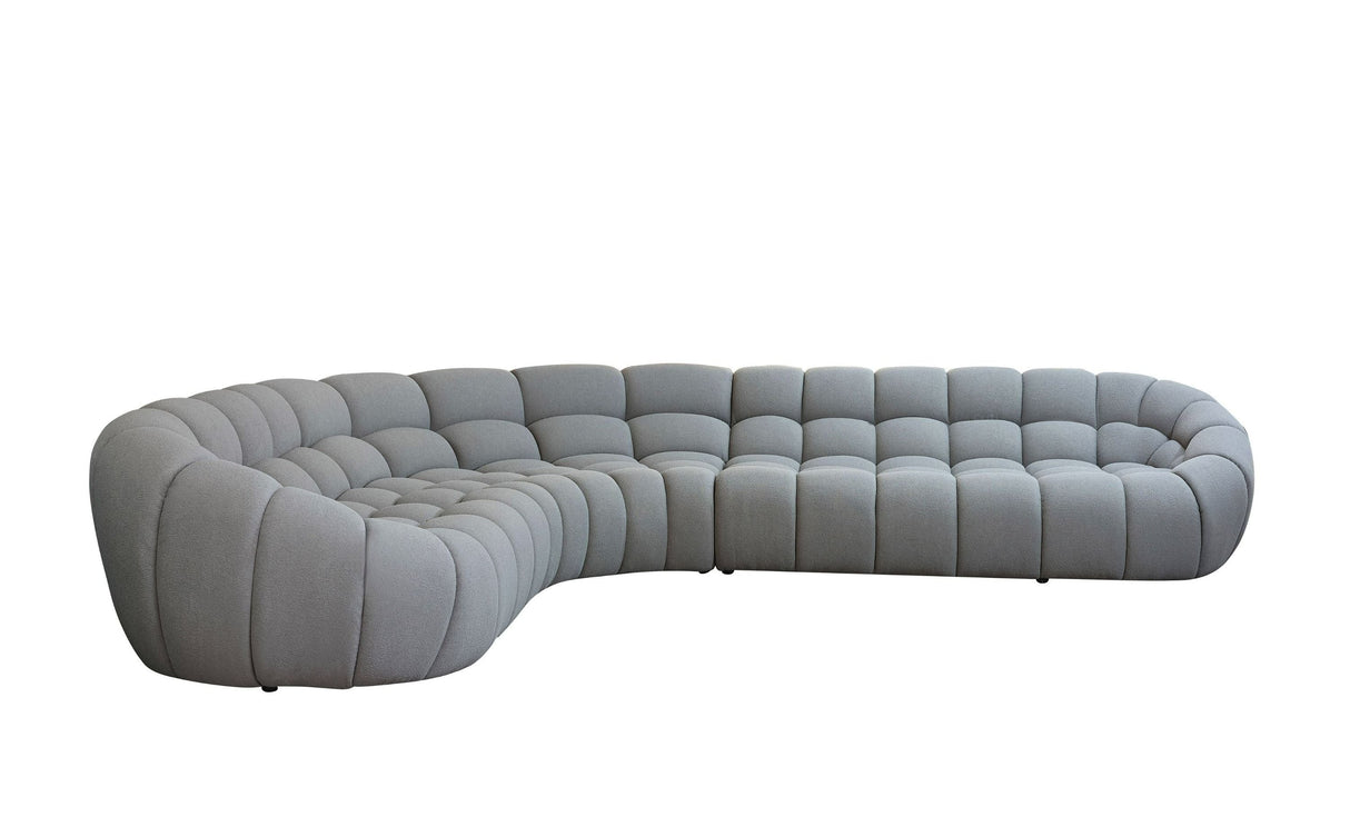Yolonda - Modern Light Grey Curved Sectional Sofa - sold by Home Elegance USA