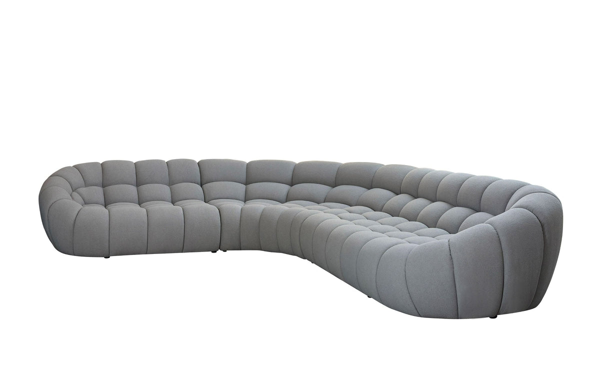 Yolonda - Modern Light Grey Curved Sectional Sofa - sold by Home Elegance USA