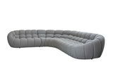 Yolonda - Modern Light Grey Curved Sectional Sofa - sold by Home Elegance USA
