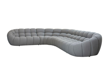 Yolonda - Modern Light Grey Curved Sectional Sofa - sold by Home Elegance USA