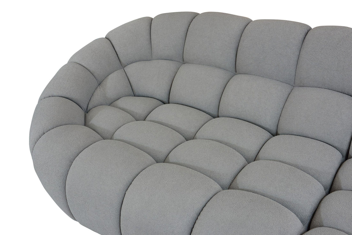 Yolonda - Modern Light Grey Curved Sectional Sofa - sold by Home Elegance USA