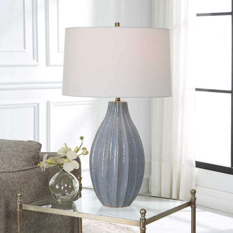 Veston Blue Glaze Table Lamp - Light Blue by Uttermost - View 2