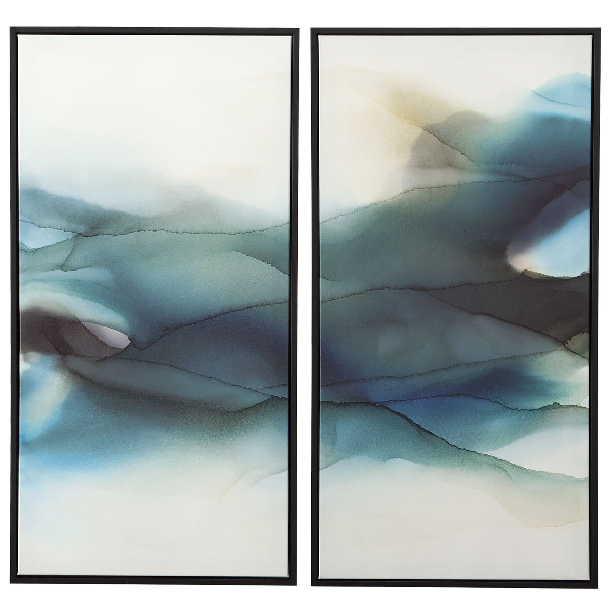 September Desert Modern Watercolor Art (Set of 2) - Blue / Beige by Uttermost - View 1