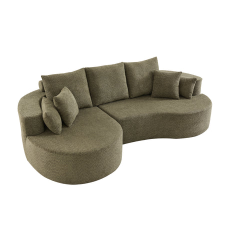 106 in. 2 - Piece Fabric Cloud Curved Sectional Boucle Sofa,CHAISE LOUNGE, FOREST GREEN - sold by Home Elegance USA