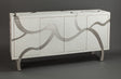 Frosty White Cabinet 7F05-S with Silver Inlay & Optional Mirror – Artmax - sold by Home Elegance USA