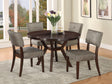 Drake Gray Fabric & Espresso Finish 5PCs Dining Room Set - sold by Home Elegance USA
