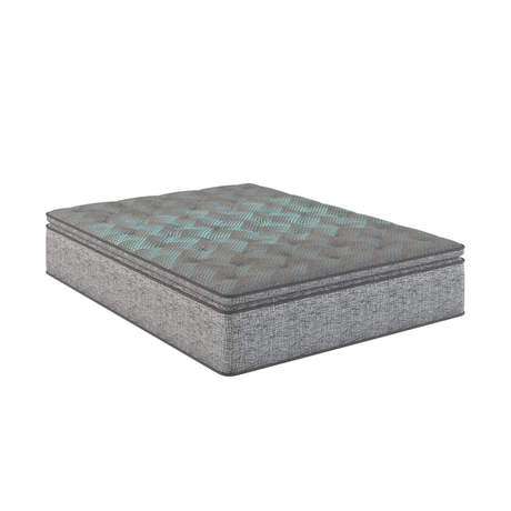 Restonic Comfort Care 14' Euro Top Hybrid Mattress, Plush Comfort, Grey+Blue, Foam, King Size