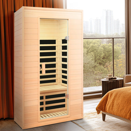 Hemlock Two-Person Far Infrared Roof Embedded Sauna with Bluetooth & LED Lighting - sold by Home Elegance USA