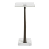 Pelton Marble Glass Drink Table Bronze / White - Dark Brown / White by Uttermost - View 5