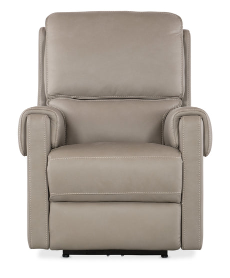 Somers Power Recliner With Power Headrest - Light Gray by Hooker Furniture - View 7