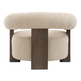 Lennox Shearling Accent Chair Beige / Brown - Beige / Dark Brown by Uttermost - View 6