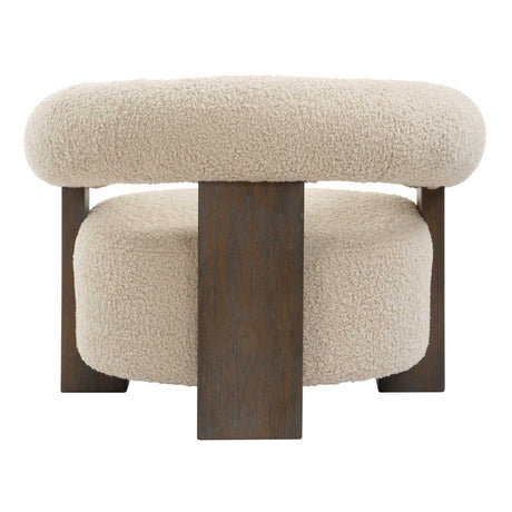 Lennox Shearling Accent Chair Beige / Brown - Beige / Dark Brown by Uttermost - View 6