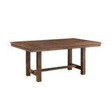 Dining Table Brown Finish Wooden Rectangle Transitional Style Kitchen Dining Room Furniture 1pc