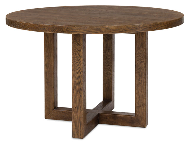 Driftwood 48" Round Dining Table Worn Saddle - Dark Brown by Hooker Furniture - View 1
