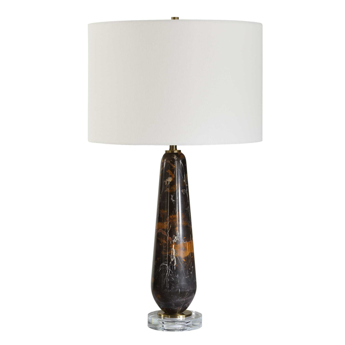 Dames Dark Marble Table Lamp Black / Brown - Black / Dark Brown by Uttermost - View 4