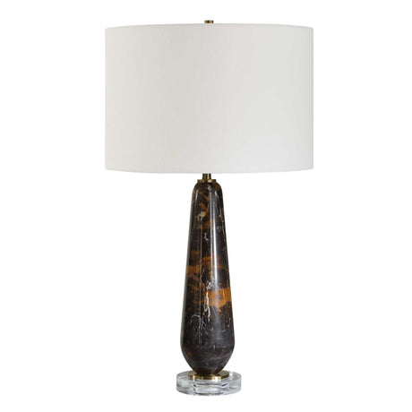 Dames Dark Marble Table Lamp Black / Brown - Black / Dark Brown by Uttermost - View 4