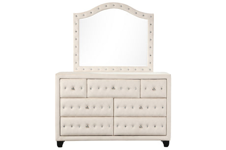 Encore Modern Style Tufted and Upholstered Queen 4PC Bedroom set made with wood in Beige(NJ Inventory) - sold by Home Elegance USA