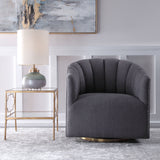 Cuthbert Modern Swivel Chair - Dark Gray by Uttermost - View 2