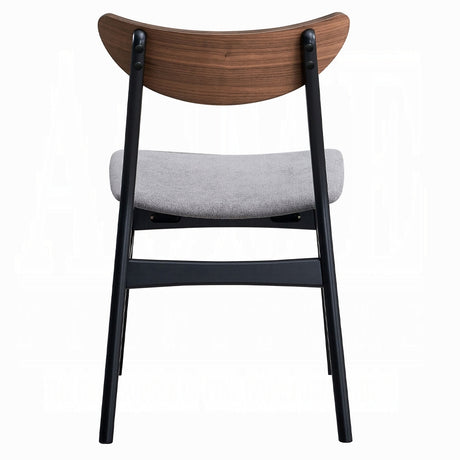 Contemporary 5pc Dining Set Black and Walnut Finish Table and 4 Side Chairs Padded Seat Wooden Kitchen Furniture - sold by Home Elegance USA