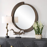 Reverse Round Mirror - Dark Brown by Uttermost - View 2