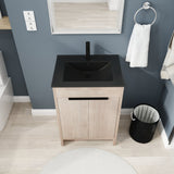 24 Inch Freestanding Bathroom Vanity with Black Ceramic Sink & 2 Soft - Close Cabinet Doors (BVB02424PLO - G - BL9060BK),W1286S00016 - W999S00078 - image - 4