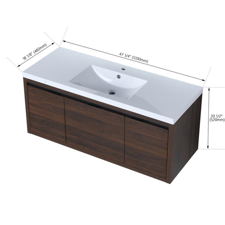 48 Inch Bathroom Cabinet With Sink,Soft Close Doors and Drawer,Float Mounting Design,48x18 - BVC00948CAW(KD - Packing) - W99984813 - image - 5