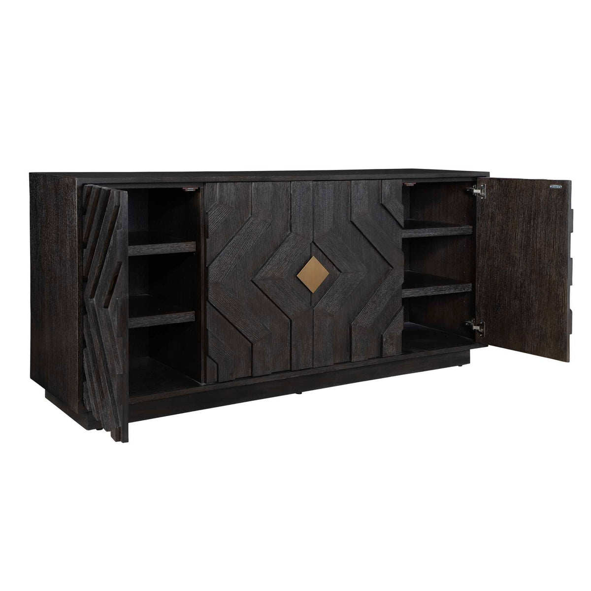 Faulkner 4 Door Cabinet - Black by Uttermost - View 3