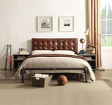 Brancaster Vintage Brown Top Grain Leather Queen Bed