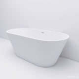 51" Acrylic Free Standing Tub - Classic Oval Shape Soaking Tub, Adjustable Freestanding Bathtub with Integrated Slotted Overflow and Chrome Pop - up Drain Anti - clogging Gloss White - W99564644 - image - 18