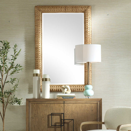 Twisted Seagrass Large Mirror Woodtone - Light Brown by Uttermost - View 2