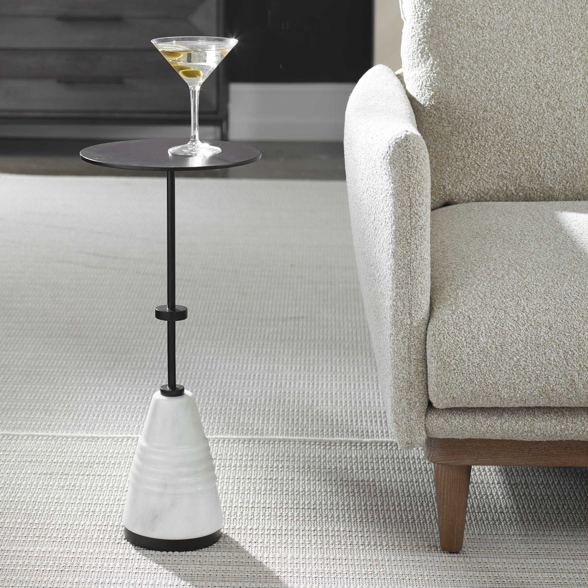 Kincaid Metal Drink Table - White / Black by Uttermost - View 1