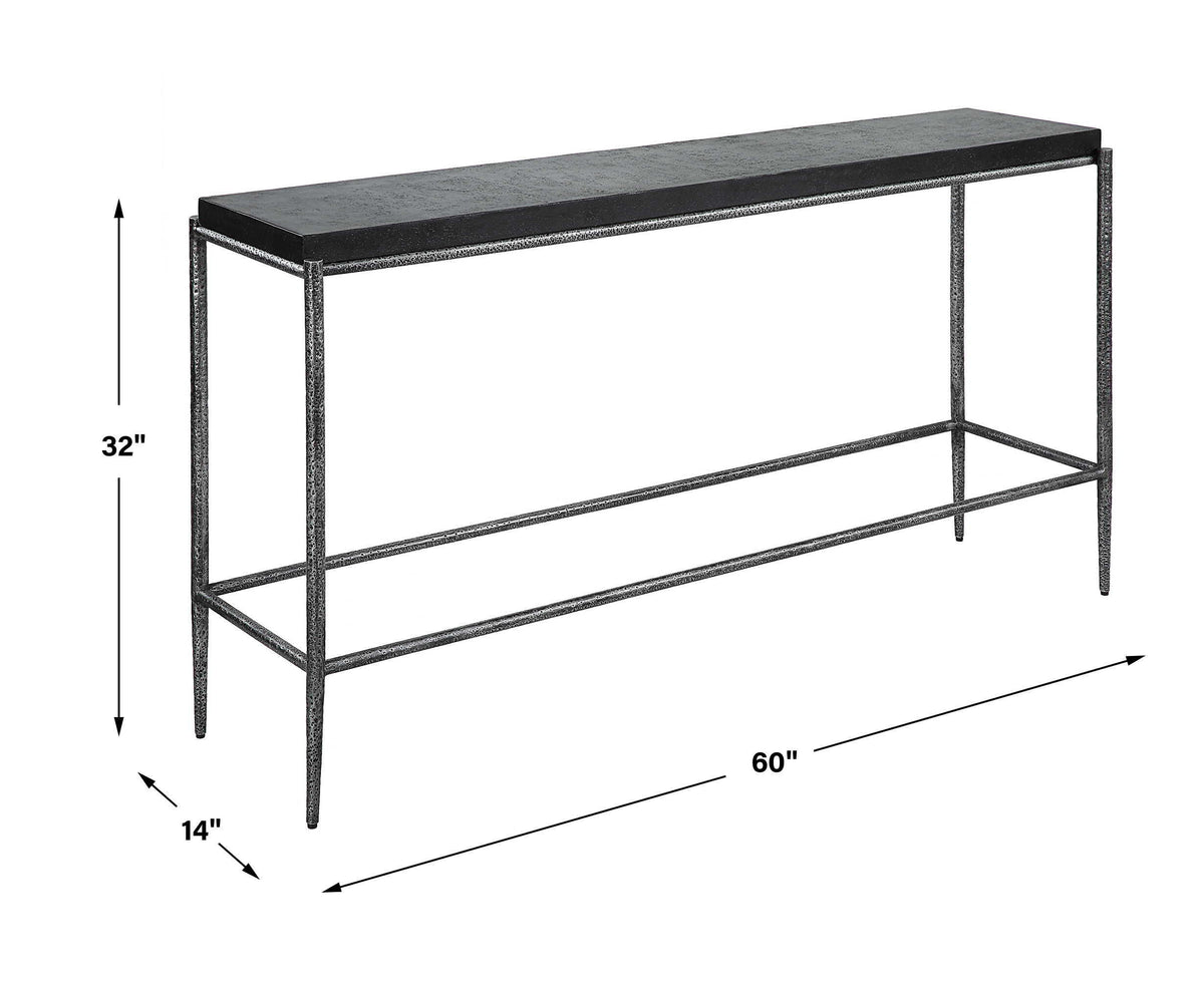 Crescendo Concrete Console Table - Black by Uttermost - View 8