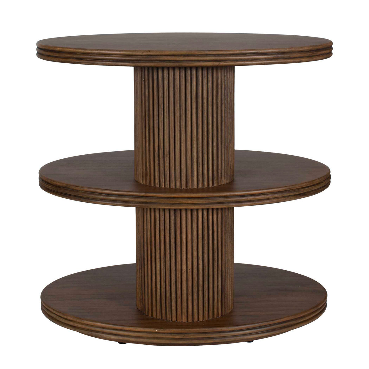 Top Tier Oval Walnut Side Table Woodtone - Dark Brown by Uttermost - View 4