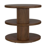 Top Tier Oval Walnut Side Table Woodtone - Dark Brown by Uttermost - View 4
