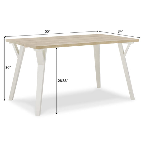 Alwynn White and Natural Wood 7-piece Dining Set, Dining Table with 6 Stylish Windsor Chairs - sold by Home Elegance USA