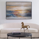 Seafaring Dusk Hand Painted Abstract Art - Beige / Blue by Uttermost - View 2