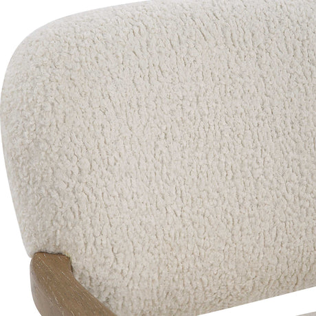 Telluride Natural Shearling Accent Chair - Beige / Dark Brown by Uttermost - View 7