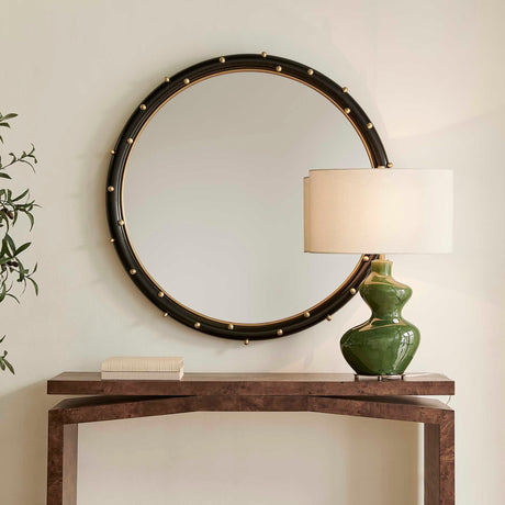 Helia Round Mirror - Black by Uttermost - View 2
