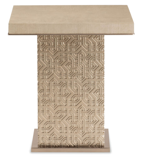Geometry Low Side Table Polished Limestone - Beige / Gold by Hooker Furniture - View 2