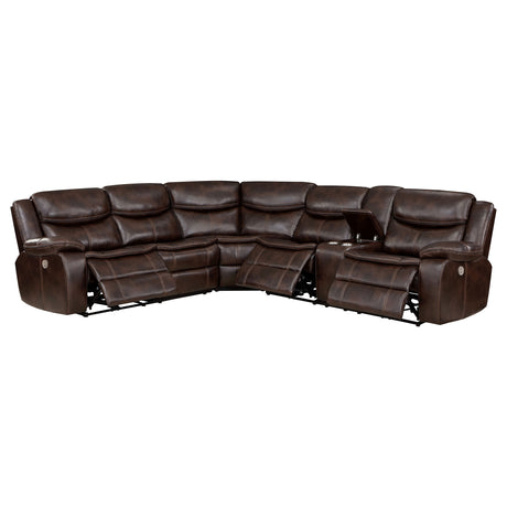 McLean Dark Brown Power Reclining Sectional Sofa - sold by Home Elegance USA