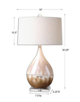 Flavian Glazed Ceramic Lamp - Light Brown / White by Uttermost - View 5