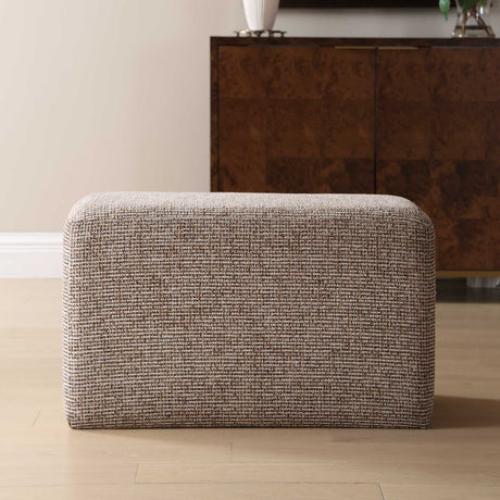 Kelce Woven Checkered Ottoman - Light Brown by Uttermost - View 2