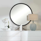 Dawsyn Round Mirror - Black by Uttermost - View 3
