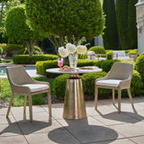 Midsummer Indoor-Outdoor Bistro Table Brass - Bronze / Beige by Uttermost - View 2