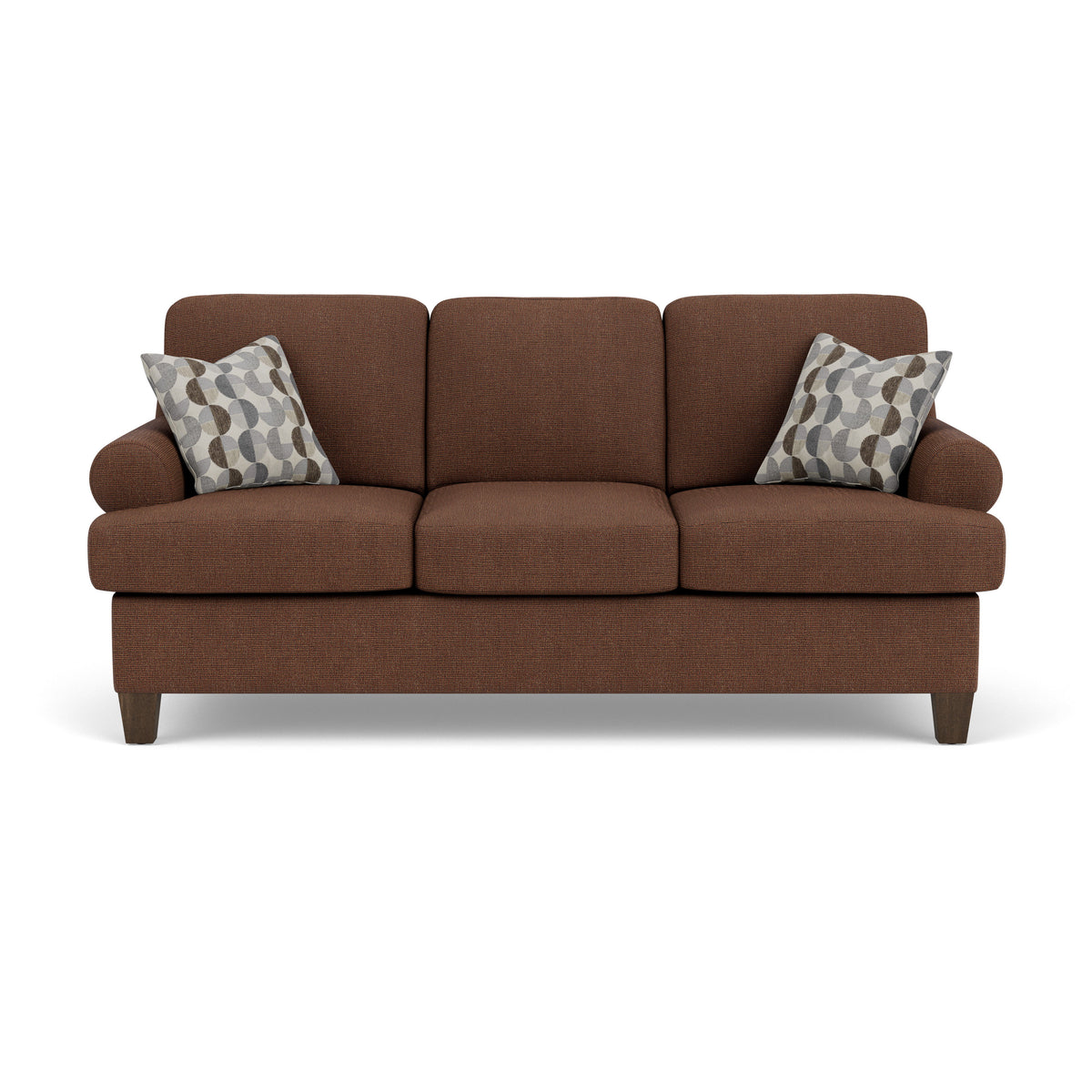 Moxy Fabric Sofa, T-Shaped Seat Cushion, Curved Sock Arms | Flexsteel