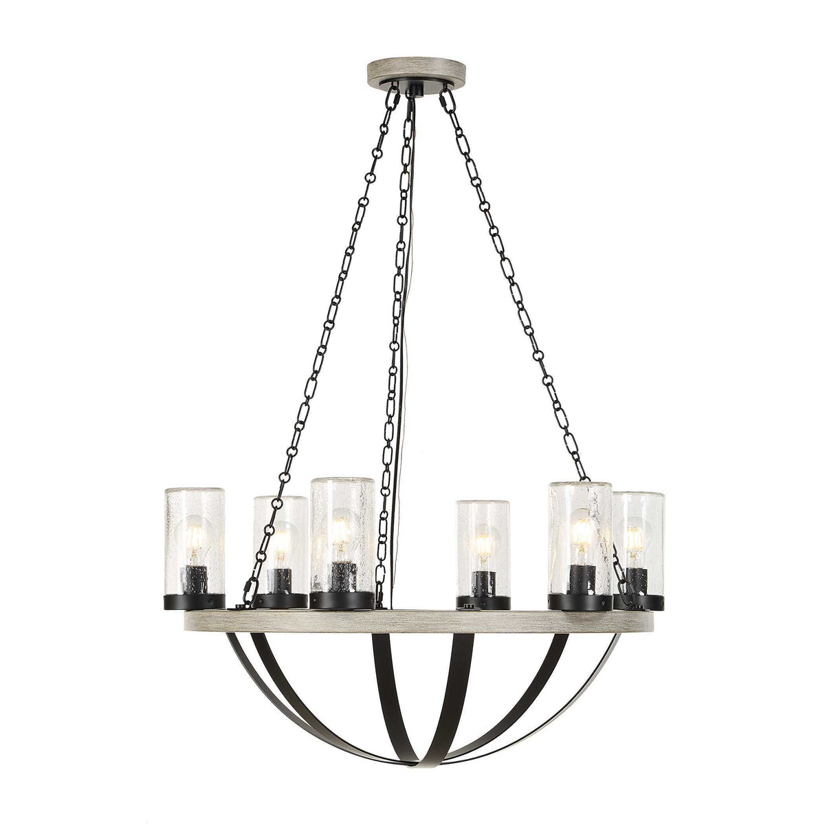 Edgecomb 6 Light Indoor-Outdoor Chandelier Black / Gray - Gray / Black by Uttermost - View 5