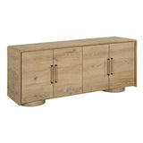 Evanston 4 Door Natural Oak Cabinet Woodtone - Light Brown by Uttermost - View 5