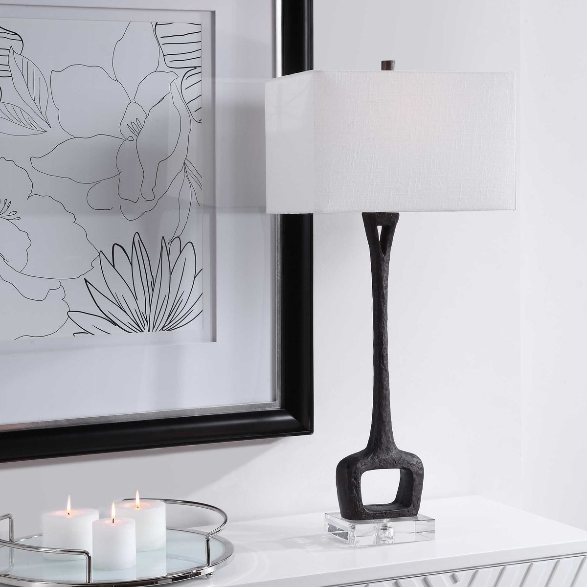 Darbie Iron Table Lamp - Black / White by Uttermost - View 2