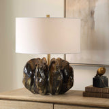 Jaudon Glass Table Lamp - Black / Dark Brown by Uttermost - View 2